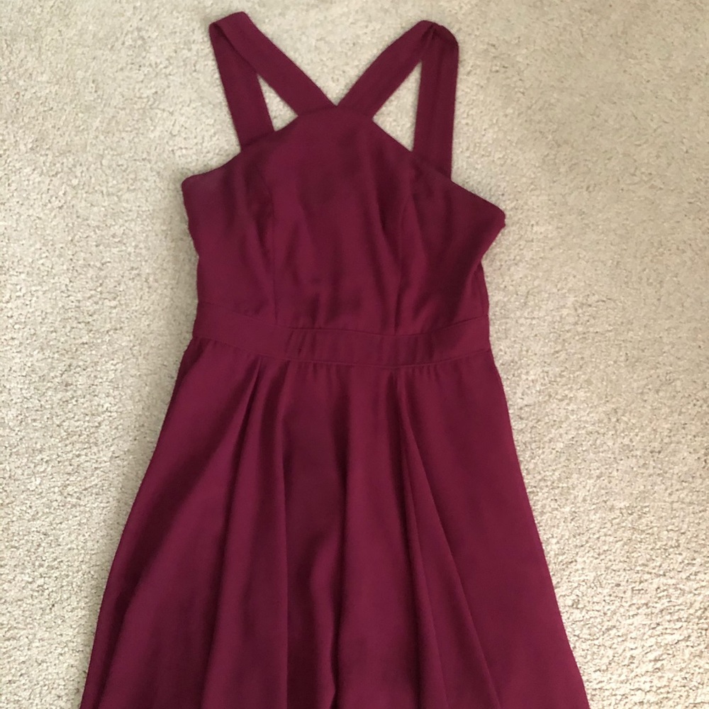 Burgundy lulus dress semi formal WORN ONCE
